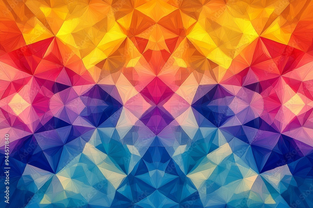 Abstract Geometric Pattern with Vibrant Colors created with Generative AI Abstract Geometric Pattern with Vibrant Colors created with Generative AI