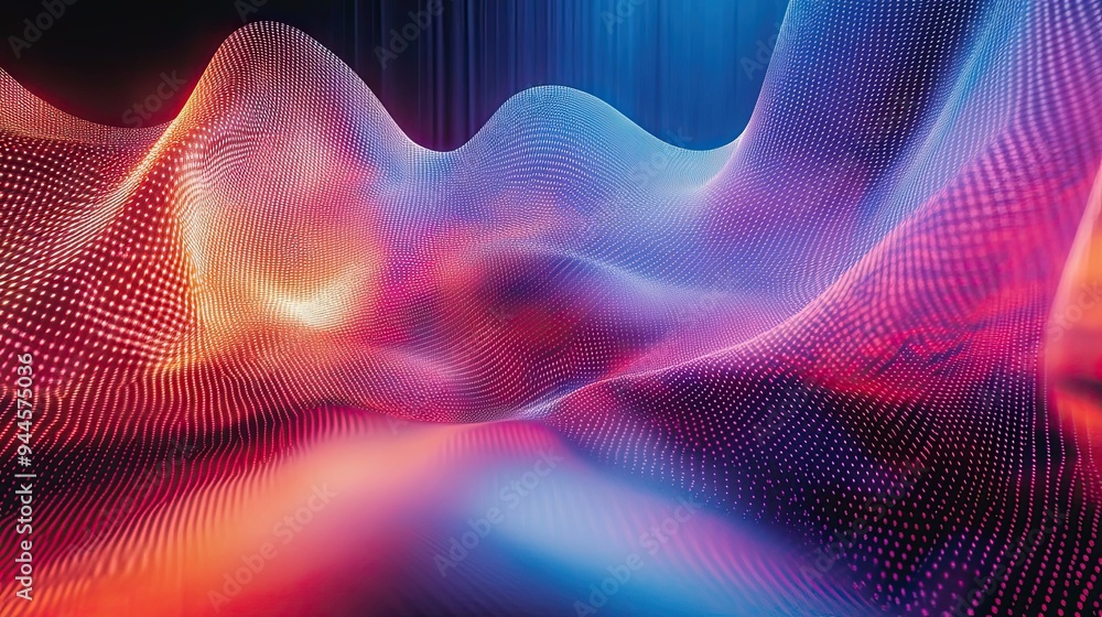 Abstract Wavy Pattern with Pink, Blue, and White Lights Abstract Wavy Pattern with Pink, Blue, and White Lights
