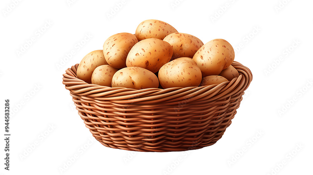 image of a basket of potatoes isolated on transparent background image of a basket of potatoes isolated on transparent background