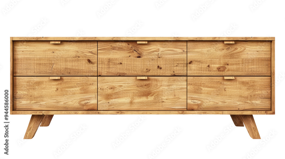 Wooden sideboard with drawers isolated on transparent white background, clipping path Wooden sideboard with drawers isolated on transparent white background, clipping path