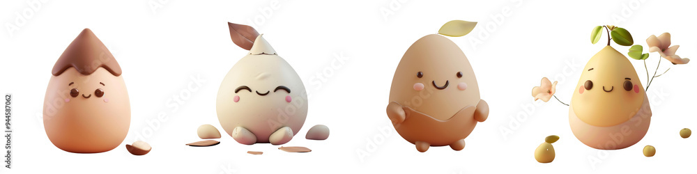 Adorable cartoon fruits with smiling faces, perfect for children's products, illustrations, and fun designs. Adorable cartoon fruits with smiling faces, perfect for children's products, illustrations, and fun designs.