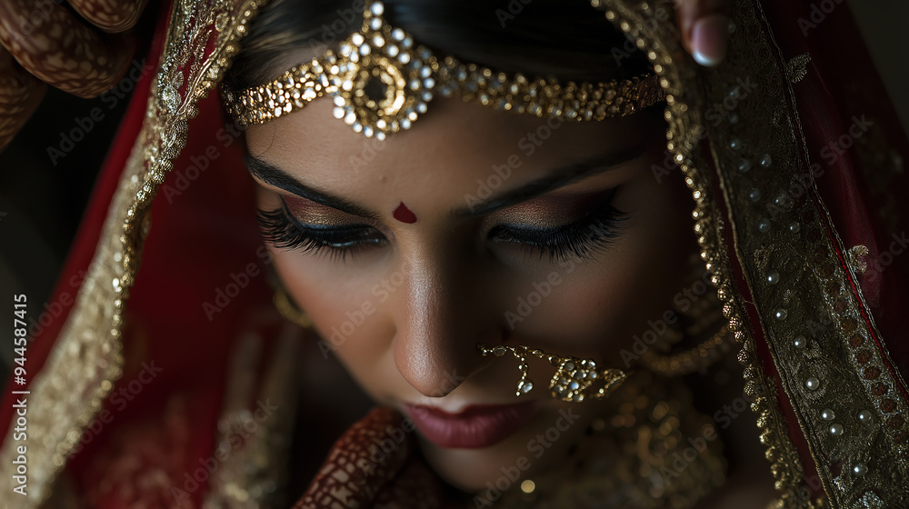 Indian bride getting ready for traditional wedding ceremony Indian bride getting ready for traditional wedding ceremony