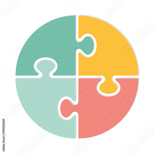 puzzle game pieces isolated icon vector illustration circle design