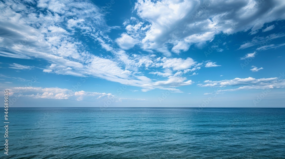 Fototapeta premium Blue Sky and Ocean Horizon.
