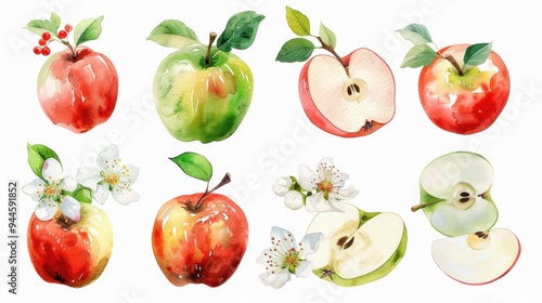 Vector drawing painting illustration of apple fruit