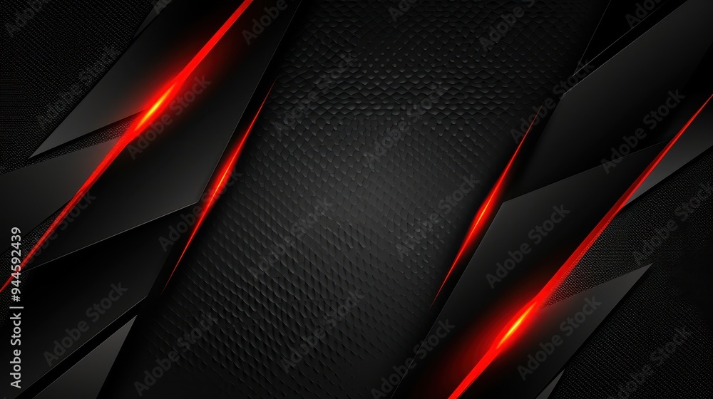 Abstract Black and Red Geometric Background