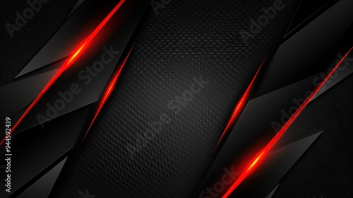Obraz na płótnie Abstract Black and Red Geometric Background w salonie