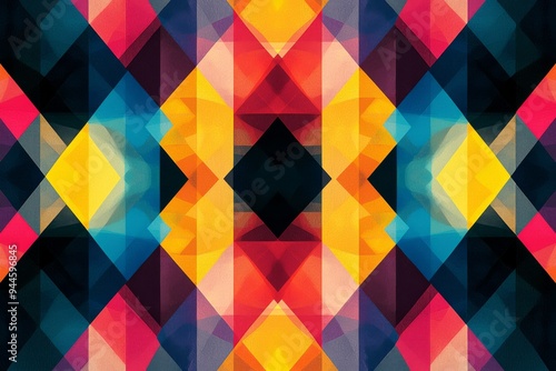 Abstract Geometric Pattern with Vibrant Colors created with Generative AI