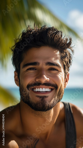 Handsome Hispanic man smiling