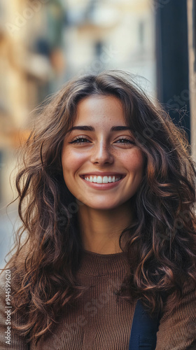 Casual closeup of an attractive smiling woman