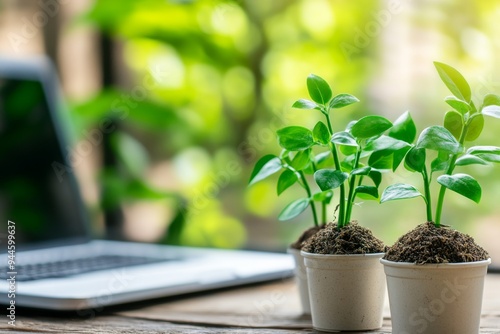 Ecoentrepreneur developing green business solutions, sustainable career innovation