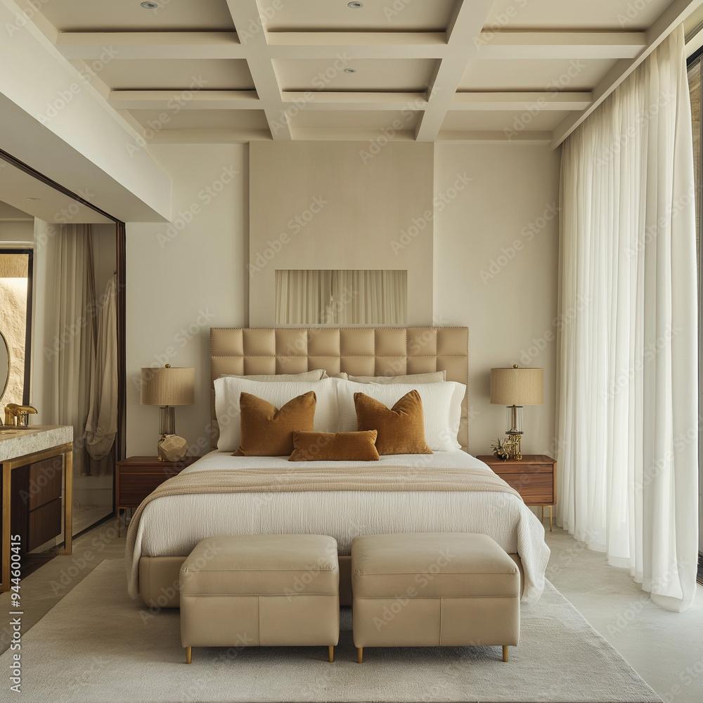 Modern Farmhouse Bedroom with Neutral Accents and Warm, Elegant Design Modern Farmhouse Bedroom with Neutral Accents and Warm, Elegant Design