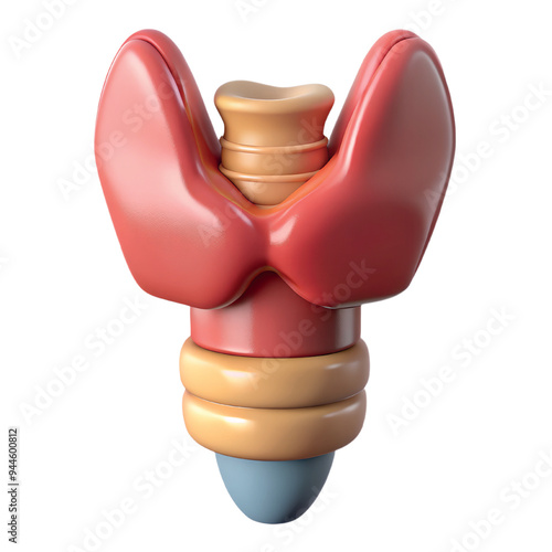 Larynx with thyroid cartilages 3d anatomy structure