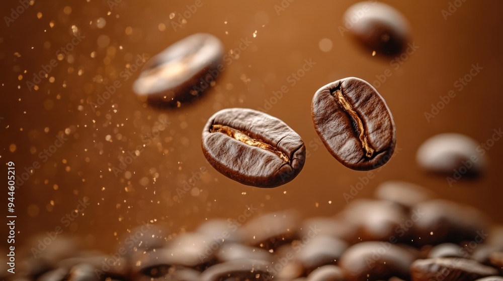 Roasted beans in motion Roasted beans in motion