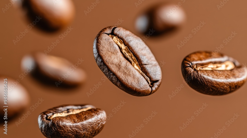 Fototapeta premium Close-up of roasted coffee beans