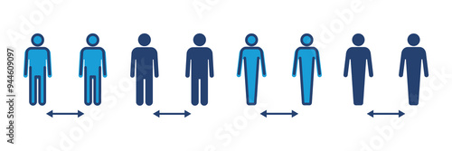Social distance icon vector. social distancing icon. self quarantine sign