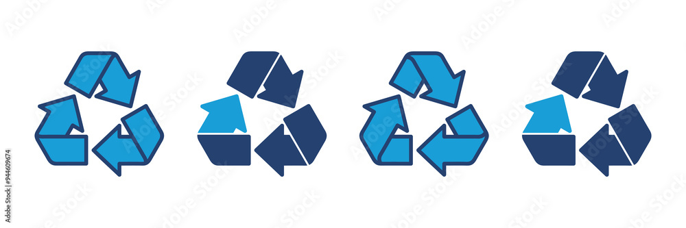 Recycle icon vector. Recycling vector icon. Recycle icon vector. Recycling vector icon.
