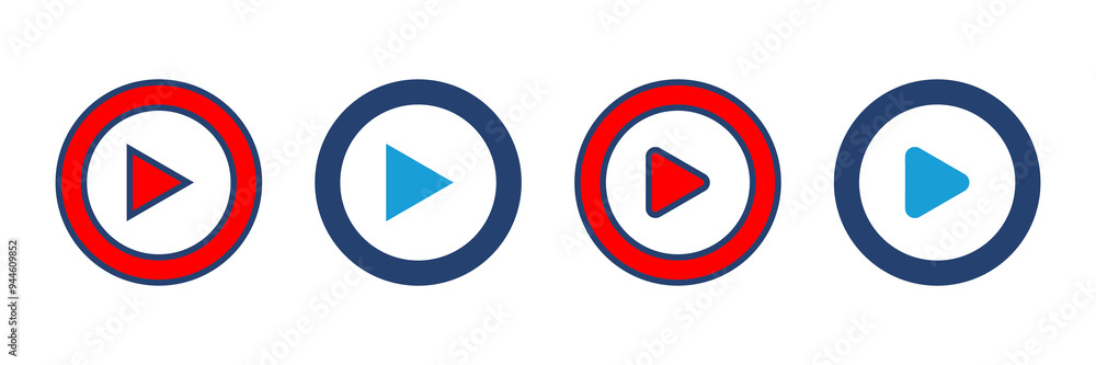 Play Icon vector. Play button vector icon Play Icon vector. Play button vector icon