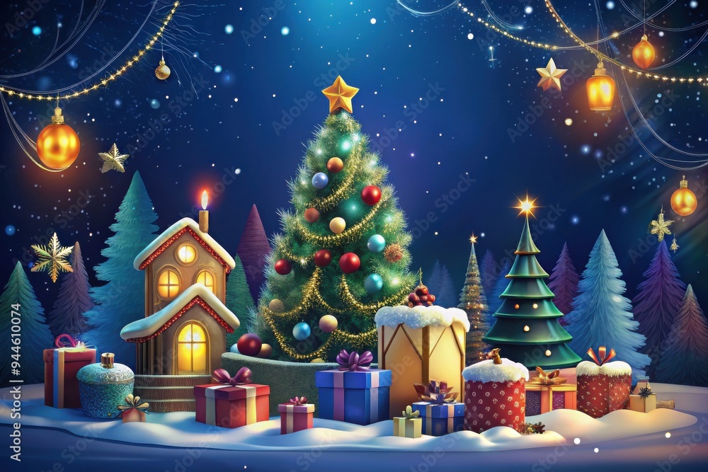 A magical winter wonderland adorned with festive decor, sparkling lights, and beautifully wrapped gifts, inviting cheerful celebrations during the holiday season. Generative AI A magical winter wonderland adorned with festive decor, sparkling lights, and beautifully wrapped gifts, inviting cheerful celebrations during the holiday season. Generative AI