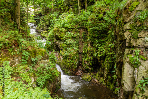 Wodospad Wilczki waterfall in Miedzygorze, Poland photo