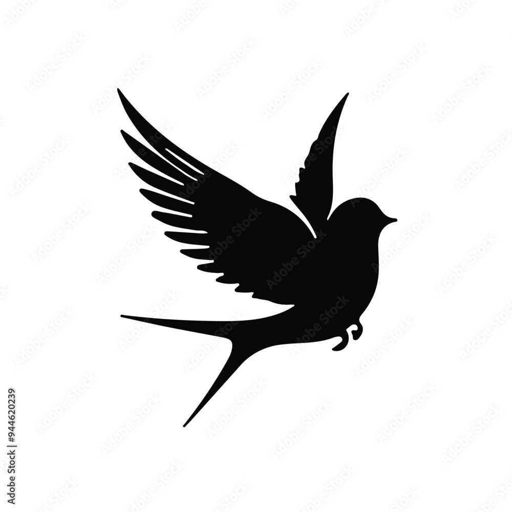Lovebird vector icon silhouette on white background, flying bird flat vector icon, bird drawing art Lovebird vector icon silhouette on white background, flying bird flat vector icon, bird drawing art