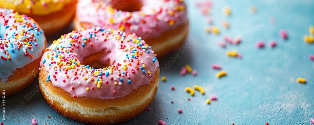 Playful and colorful pop art donut, vibrant frosting, playful decorations, dynamic composition::1.1 sprinkles, chocolate glaze, sweet indulgence, delicious treat, bakery delight Playful and colorful pop art donut, vibrant frosting, playful decorations, dynamic composition::1.1 sprinkles, chocolate glaze, sweet indulgence, delicious treat, bakery delight