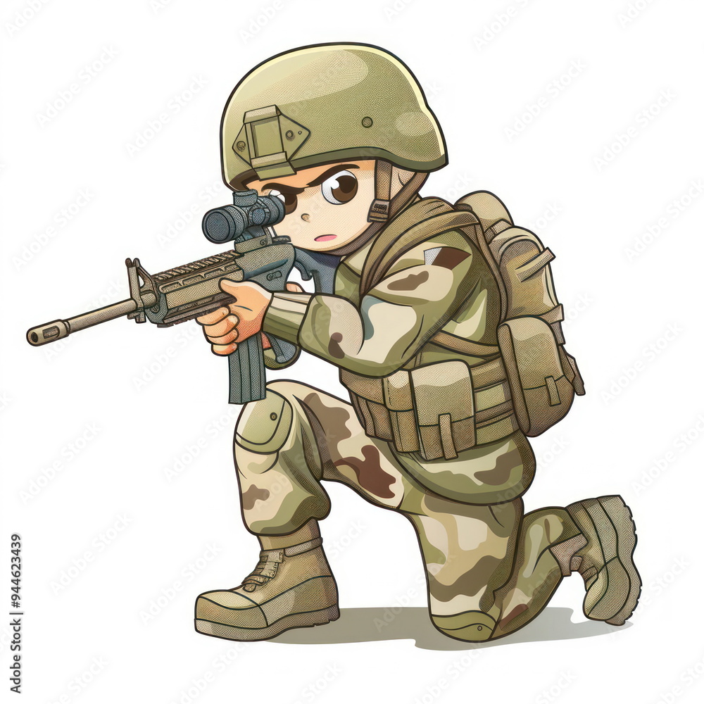army action, cartoon soldier, white background army action, cartoon soldier, white background