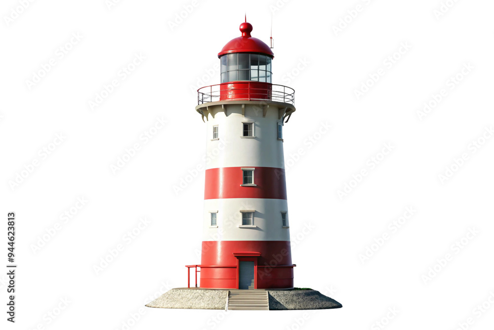 Elegant Lighthouse Isolated on Transparent Background - Ideal for Coastal Graphics Elegant Lighthouse Isolated on Transparent Background - Ideal for Coastal Graphics