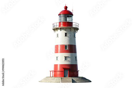 Elegant Lighthouse Isolated on Transparent Background - Ideal for Coastal Graphics