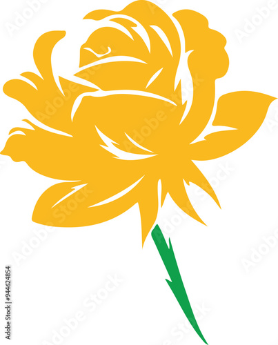 Rose voctor silhouette color flower illustration 12