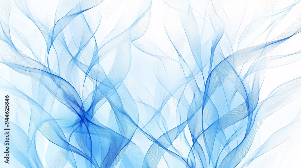 Elegant blue abstract waves floating gracefully across a soft background. Elegant blue abstract waves floating gracefully across a soft background.