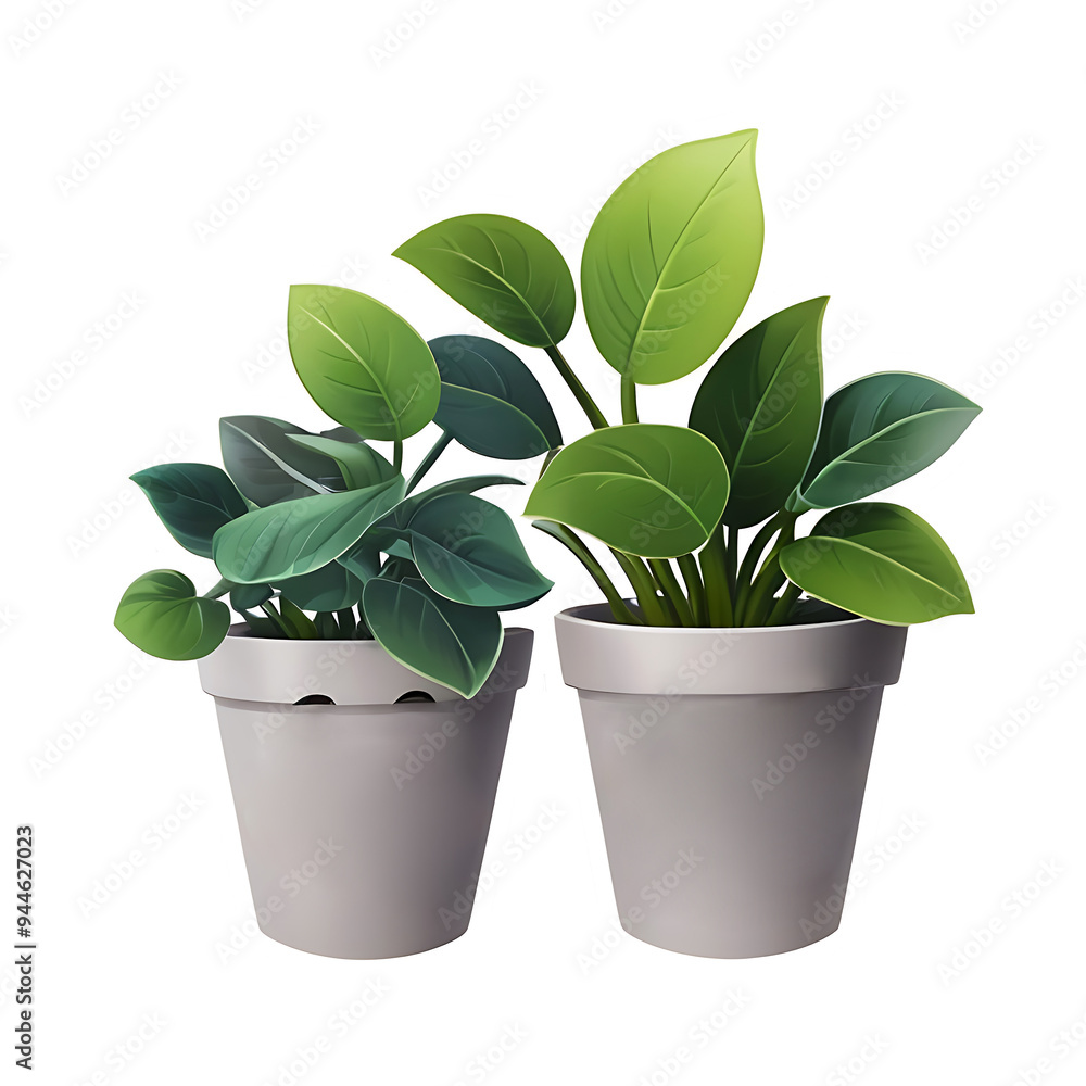 Cartoon style potted plant Sticker Cartoon style potted plant Sticker