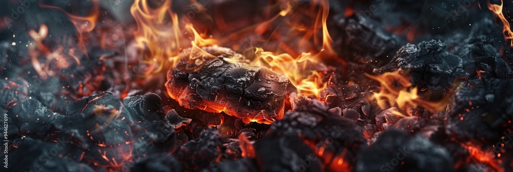 Close-up images of flames flickering in dim light Close-up images of flames flickering in dim light