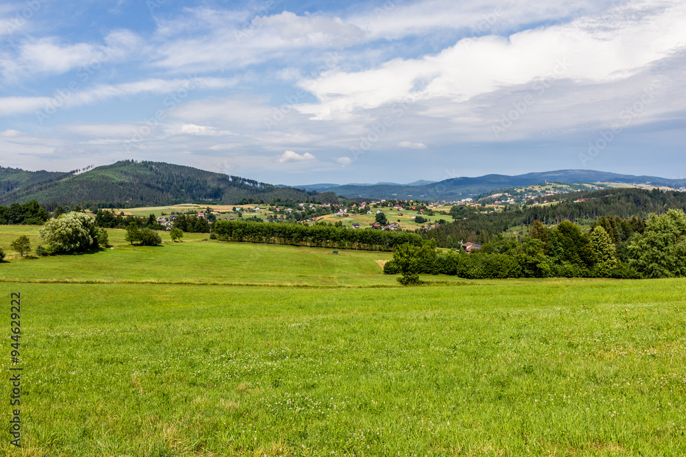 View of Czech Republic and Poland border area with Jasnowice village View of Czech Republic and Poland border area with Jasnowice village