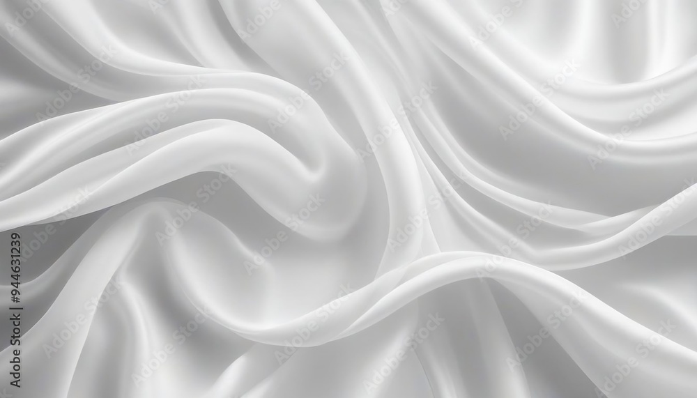 White color silk wave drapery abstract background. Flowing satin fabric texture concept created with generative ai White color silk wave drapery abstract background. Flowing satin fabric texture concept created with generative ai