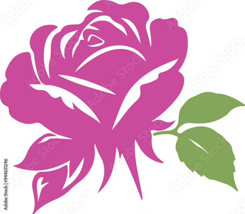 Rose voctor silhouette color flower illustration 13