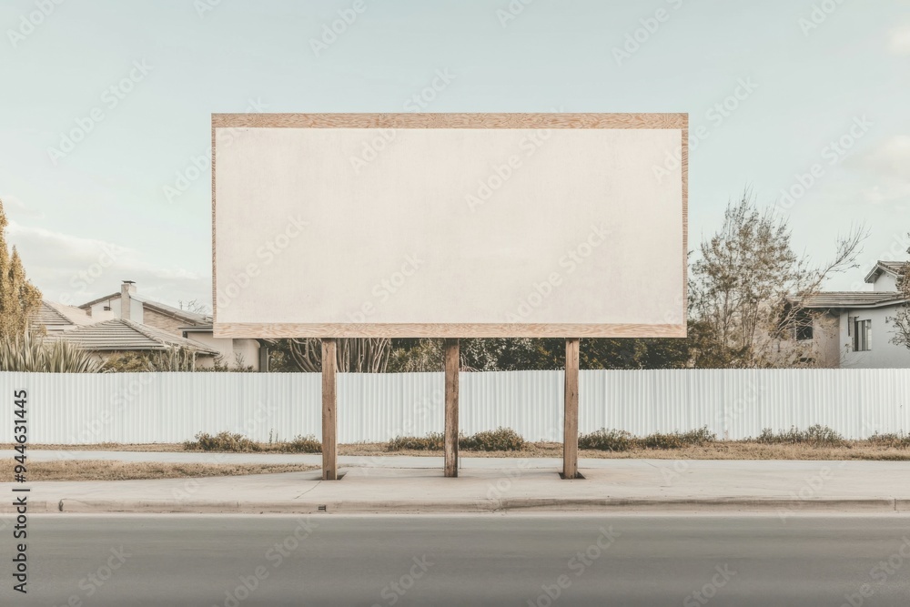 Mockup empty street billboard on a rural road under bright midday sky with fields and distant mountains captured wide-angle. Mockup empty street billboard on a rural road under bright midday sky with fields and distant mountains captured wide-angle.