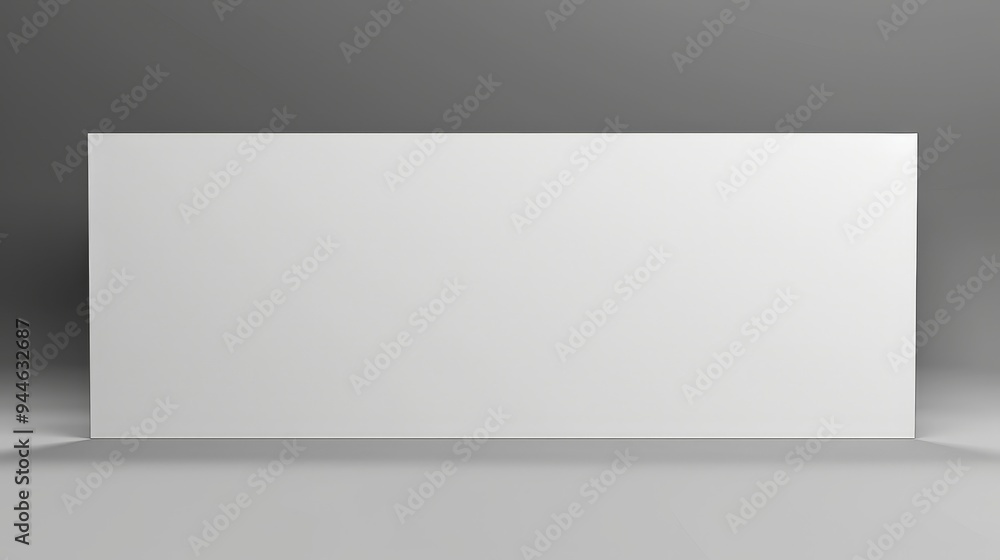 Blank White Panel Mockup on Gray Background. Blank White Panel Mockup on Gray Background.