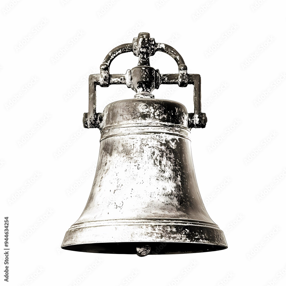 Fototapeta premium Weathered Metal Bell with Intricate Top Design
