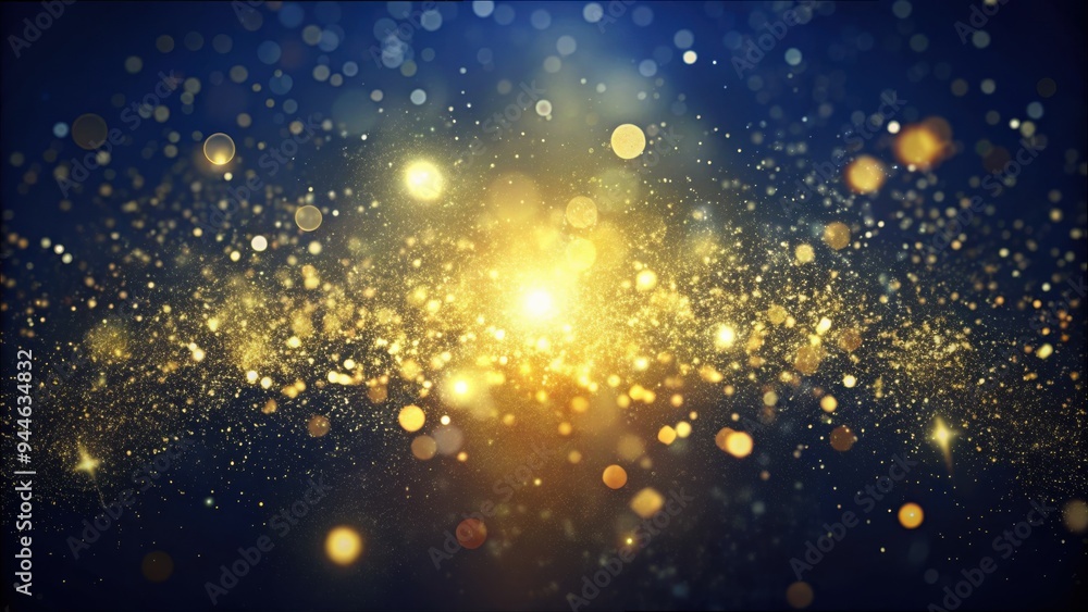 Fototapeta premium A mesmerizing swirl of golden and blue lights dances in the night, capturing the essence of celebration and joy during a festive occasion. Generative AI