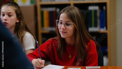 young pupils working in a c...