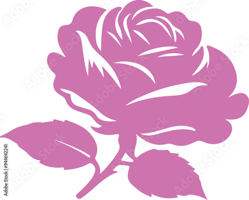 Rose voctor silhouette color flower illustration 14