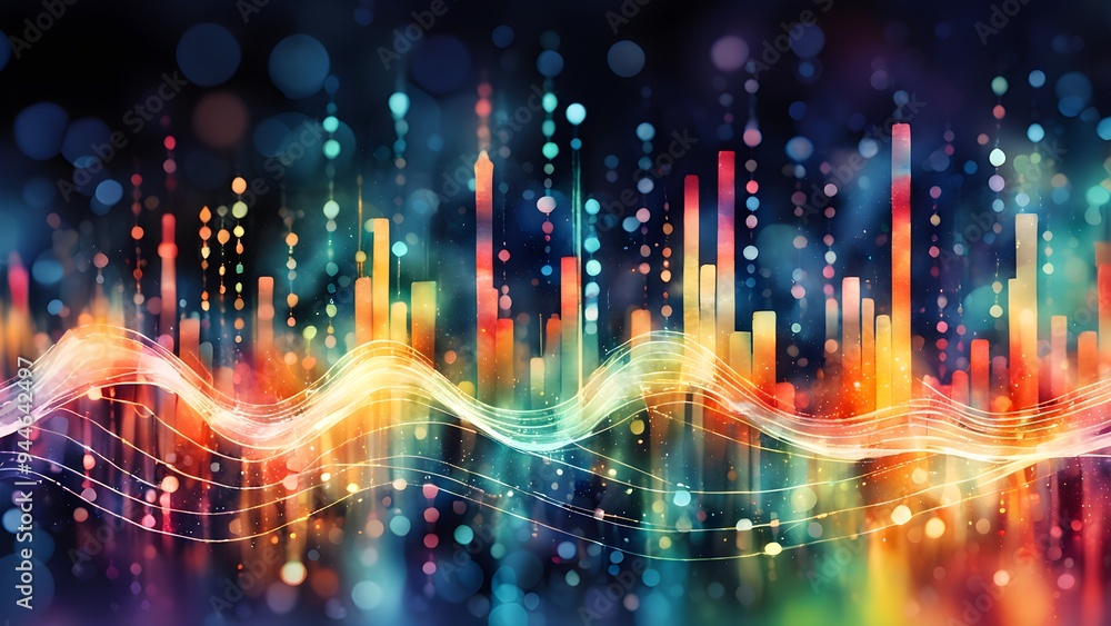 A colorful wave of light with many different colors A colorful wave of light with many different colors
