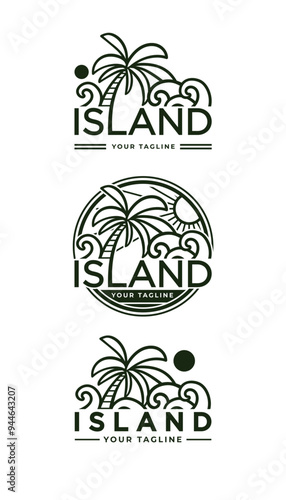 Island Palm and Sun Logo