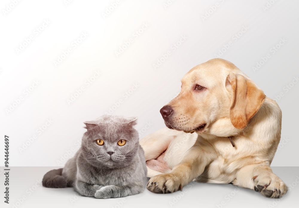 Cute smart cat and dog TOGETHER INSIDE THE HOUSE Cute smart cat and dog TOGETHER INSIDE THE HOUSE