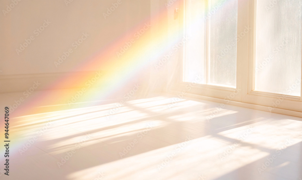 Fototapeta premium rainbow over the room with window-generative ai