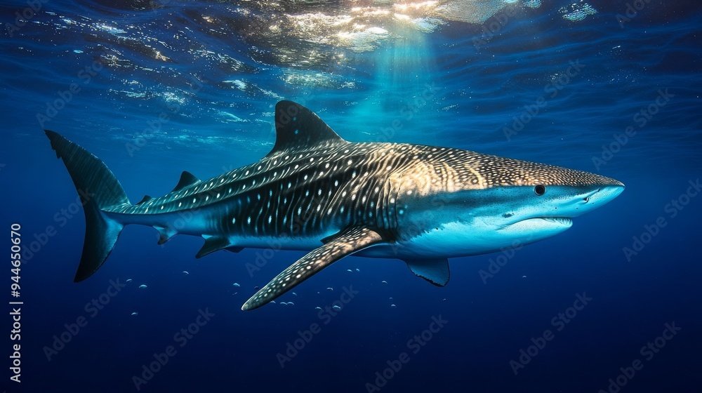 Fototapeta premium 海中のジンベイザメ
