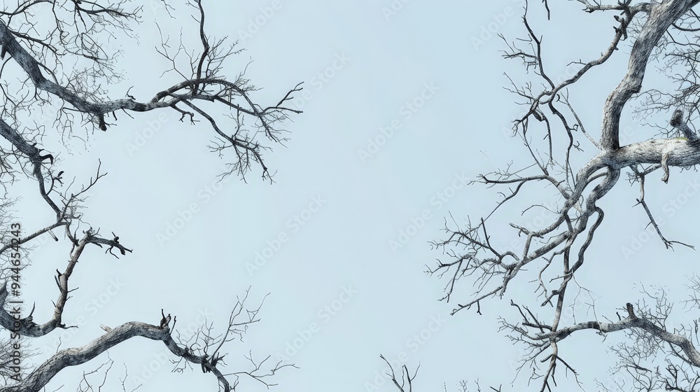 Bare Branches Forming A Frame Against A Blue Sky. Bare Branches Forming A Frame Against A Blue Sky.