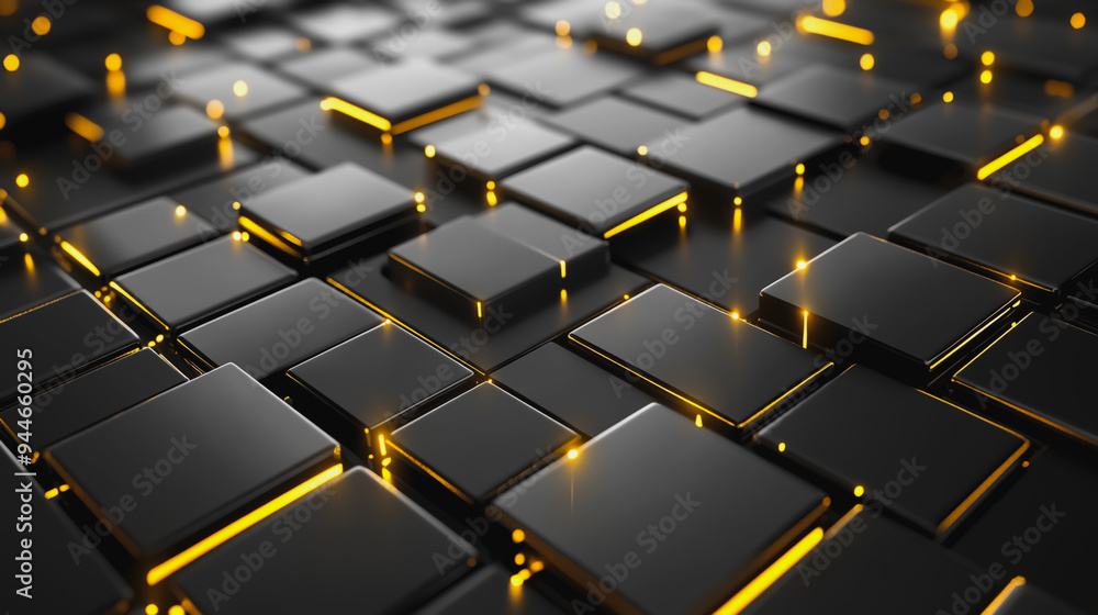 Obraz premium Abstract colorful business connection of lines from nodes It is connected to endless nodes and represents the innovation of communication in the network with black background