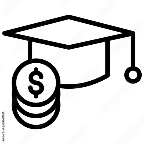 grant icon illustration design with outline
